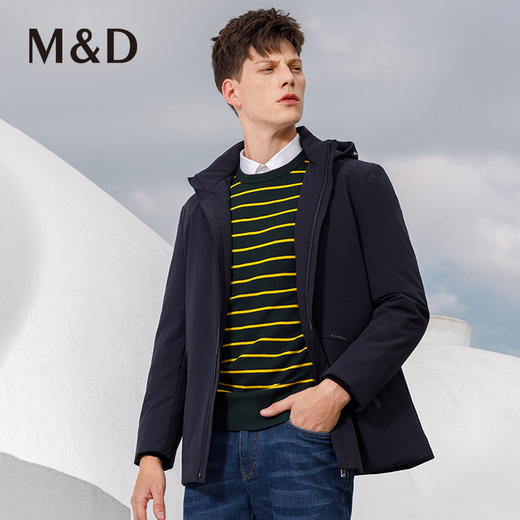 M＆D/名盾冬季男士羽绒服外套连帽白鹅绒加厚羽绒服 商品图1