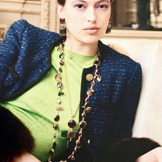 订购10周到｜Loulou de la Falaise-Cross-绿色 项链［法国设计师］ 商品图1