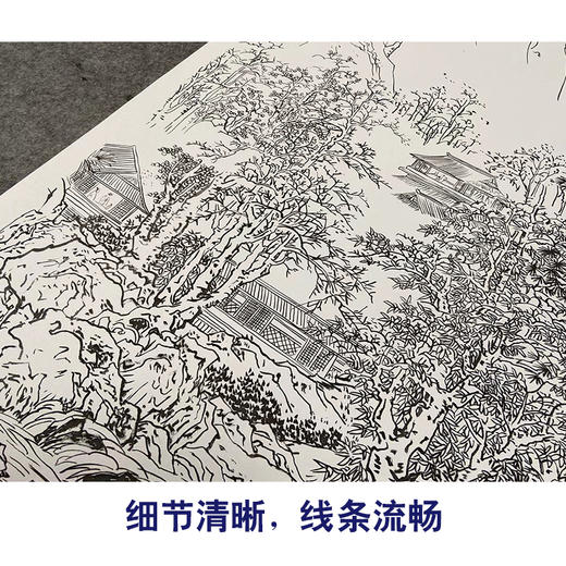 陈少梅竖幅工笔山水白描底稿-《山居幽赏图》-多种白描尺寸可选-SV04 商品图4