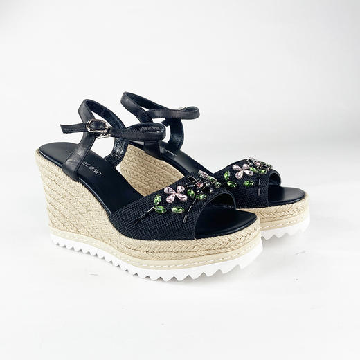 IUIU SECOND夏季时尚织物面增高平底凉鞋 商品图3