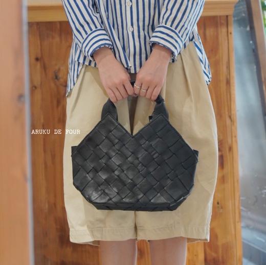 ichi棕/黑牛皮编织手提包 商品图4
