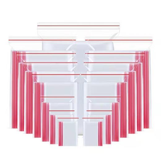 自封袋塑封口袋密封袋透明袋收纳包装袋红边100个/包 商品图4