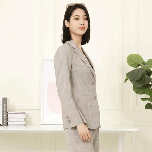 宗洋zongyang女装2022春秋款上衣常规休闲格子小西装外套西服BCL4XS7836-77 商品图1