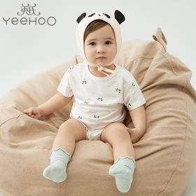 英氏宝宝连体服夏季男女婴儿短袖赛安丝套头包臀哈衣YLDBJ22005A
