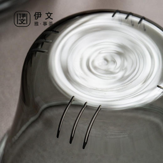 玻璃茶杯耐热茶水分离泡茶杯55度恒*用带盖高颜值杯子套装 伊-清灵（透明）大肚泡茶杯榉木+逗号恒温垫（木纹） 商品图8