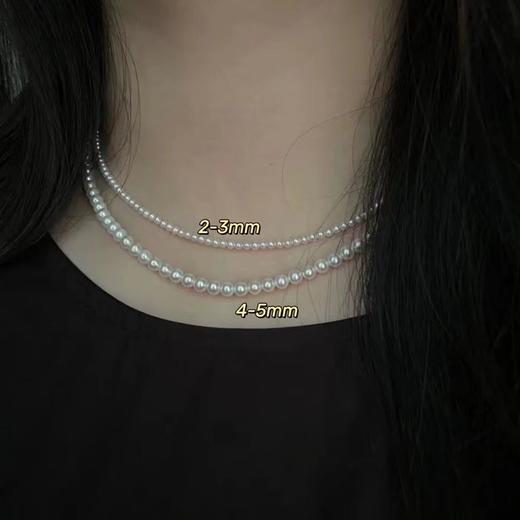 甄珠贝 精品小珍珠4-5mm可调节项链 18K金尾链 客人定制叠戴风锁骨项链 商品图8