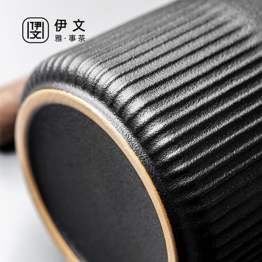 陶瓷过滤泡茶杯茶水分离马克杯办公室带盖大容量日式个人杯子 伊-浮生泡茶杯-黛黑 商品图8