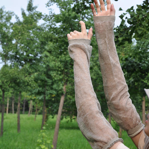 大麻纤维防晒袖丨物理遮光套袖 舒适凉爽 可当头绳 麻+ 商品图2