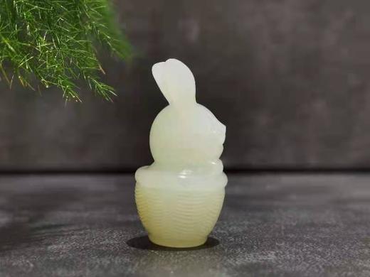【御珠宫坊】羊脂白玉小兔挂件 商品图2