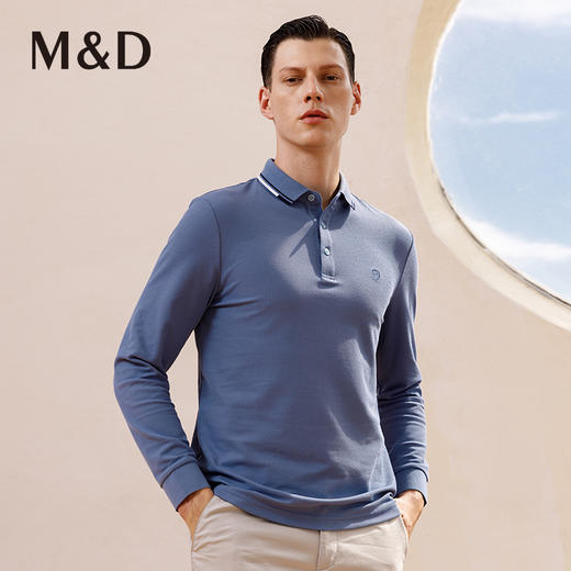 【火山岩发热】名盾商务polo衫长袖秋冬休闲打底保暖爸爸翻领T恤 商品图0