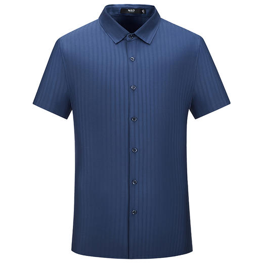 MD名盾无痕条纹蓝色短袖衬衫夏季新品针织弹力男士商务T恤 商品图4