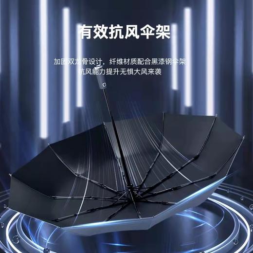 双龙骨旋转LED灯风暴晴雨伞 加大伞面 气质外观 多色可选 商品图1