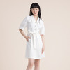 谜底短袖连衣裙2022夏季新款简洁通勤OL莱赛尔棉中长裙222ML0522 商品缩略图0