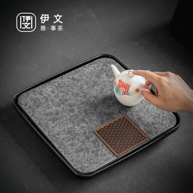 陶瓷乌金石茶盘家用轻奢简约沥水盘石头茶台功夫干泡茶托盘 沉香乌金石茶盘-浪花（二）K3c（英调）