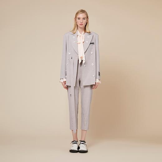 灰色钉珠九分裤 商品图1