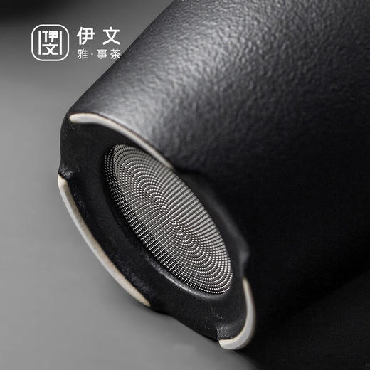 茶杯陶瓷杯办公杯会议杯带盖茶水分离杯茶道杯高端 山海行黑檀泡茶杯-黑D1C（言调） 商品图7