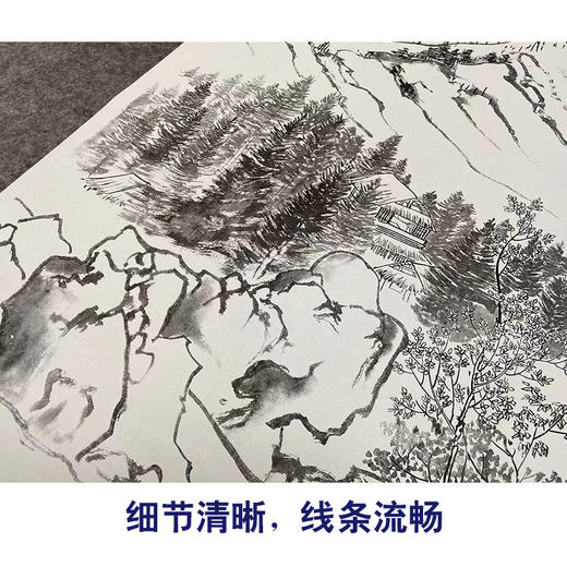 陈少梅竖幅工笔山水白描底稿-《山静日长图》-多种白描尺寸可选-CR32 商品图4