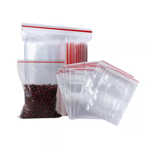 自封袋塑封口袋密封袋透明袋收纳包装袋红边100个/包 商品图2