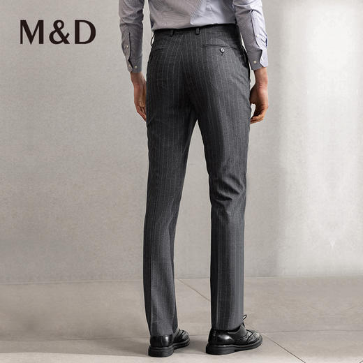 MD名盾TR弹力商务条纹西装裤春夏时尚男士修身正装薄款长裤 商品图3