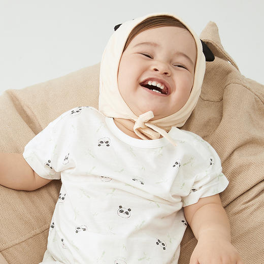 英氏宝宝连体服夏季男女婴儿短袖赛安丝套头包臀哈衣YLDBJ22005A 商品图1