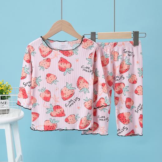 朱两只儿童莫代尔7分袖家居套装 商品图3