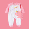 【柔软抗皱 舒适透气 可爱萌趣】春秋新款初生婴儿连体衣卡通纯棉哈衣幼儿宝宝护肚爬服 商品缩略图3