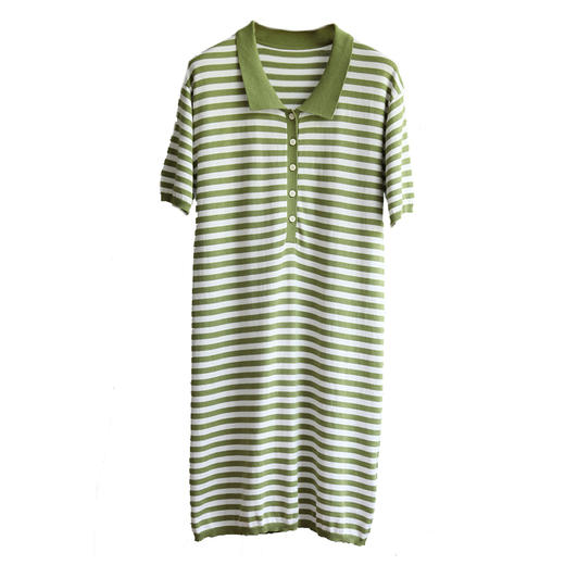 EAZYPEZY 棉羊绒polo条纹连衣裙 商品图4