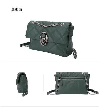 【直发】明治轻奢女包时尚菱格链条腋下包新款包羊皮斜挎单肩包流浪包中号 商品图1