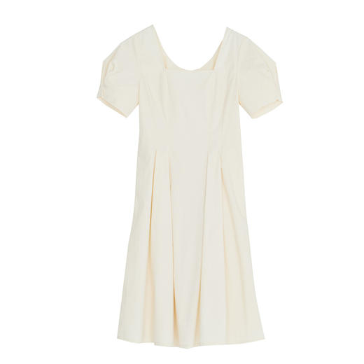 谜底2022夏季新款复古优雅修身收腰方领泡泡短袖连衣裙222ML0582 商品图4