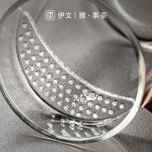 月牙过滤茶杯家用泡茶杯耐热玻璃杯带把办公室大容量 伊-【推荐】听风绿茶杯-大（带盖）P2c（言调） 商品图5