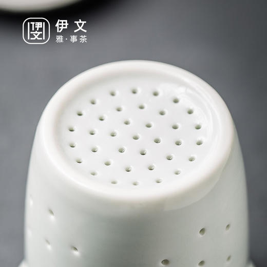 陶瓷西沙马克杯带盖办公室喝水杯陶瓷过滤泡茶杯茶水分离杯子 西沙黑A2a（英调） 商品图9