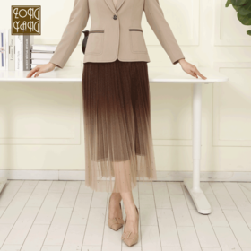 宗洋zongyang女装2022春夏百搭半身裙网纱高腰长裙BCL4BT7846-74