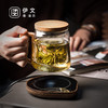玻璃茶杯耐热茶水分离泡茶杯55度恒*用带盖高颜值杯子套装 伊-清灵（透明）大肚泡茶杯榉木+逗号恒温垫（木纹） 商品缩略图0