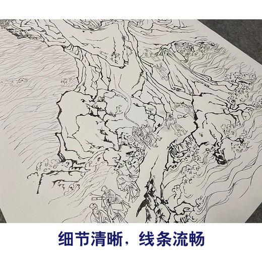 白描底稿-竖幅工笔山水陈少梅-《群仙祝寿》-多种白描尺寸可选-LQ37 商品图4