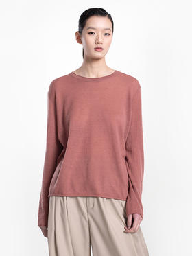 2022新款羊绒混纺16针单股稀针据混纺圆领套头衫