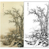 陈少梅竖幅工笔山水白描底稿《寒林图》-多种白描尺寸可选-SV11 商品缩略图0