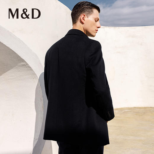 M＆D/名盾商务翻领羊绒羊毛桑蚕丝90白鹅绒大衣羽绒服21秋冬新款 商品图3