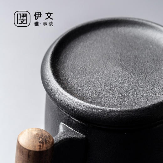 陶瓷过滤泡茶杯茶水分离马克杯办公室带盖大容量日式个人杯子 伊-浮生泡茶杯-黛黑 商品图7