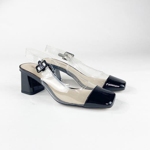 IUIU SECOND夏季时尚简约方头粗跟凉鞋 商品图3