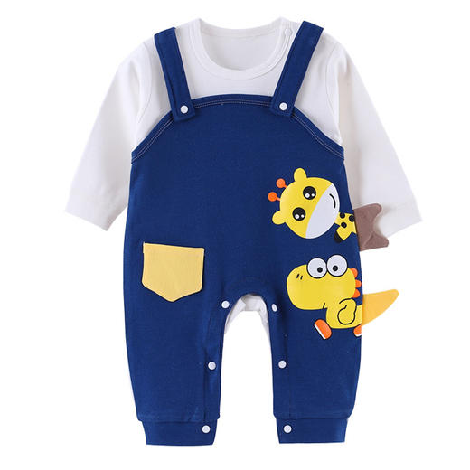 【柔软抗皱 舒适透气 可爱萌趣】春秋新款初生婴儿连体衣卡通纯棉哈衣幼儿宝宝护肚爬服 商品图4