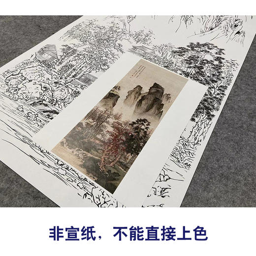 陈少梅竖幅工笔山水白描底稿-《山居幽赏图》-多种白描尺寸可选-SV04 商品图2