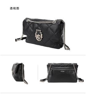 【直发】明治轻奢女包时尚菱格链条腋下包新款包羊皮斜挎单肩包流浪包中号