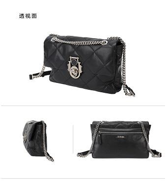 【直发】明治轻奢女包时尚菱格链条腋下包新款包羊皮斜挎单肩包流浪包中号 商品图0
