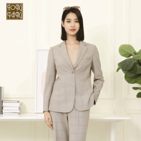 宗洋zongyang女装2022春秋款上衣常规休闲格子小西装外套西服BCL4XS7836-77