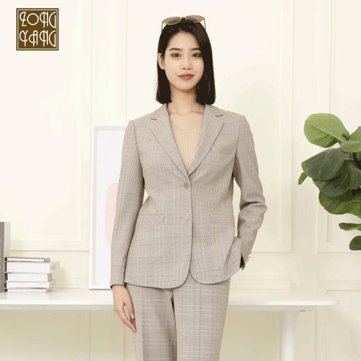 宗洋zongyang女装2022春秋款上衣常规休闲格子小西装外套西服BCL4XS7836-77 商品图0