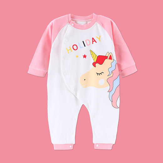【柔软抗皱 舒适透气 可爱萌趣】春秋新款初生婴儿连体衣卡通纯棉哈衣幼儿宝宝护肚爬服 商品图12