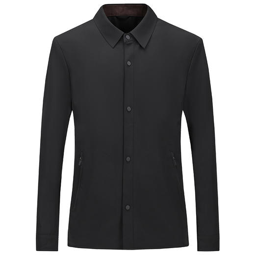 M＆D/名盾商务翻领黑色无缝工艺夹克早春男长袖纯色短款时尚外套 商品图4