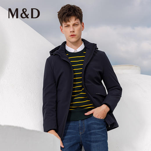 M＆D/名盾冬季男士羽绒服外套连帽白鹅绒加厚羽绒服 商品图0