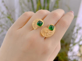 「鹦鹉螺的前世今生」祖母绿多用途戒指/单戴项链/叠戴项链