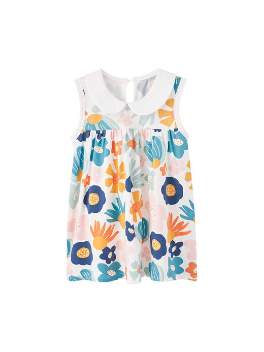 小米米童衣夏季薄款女宝宝连衣裙甜美娃娃领凉感背心裙女童可爱花朵裙MIM-YJ11027 商品图0